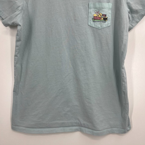 Vineyard Vines T-Shirt Women's M Green Double‎ Sided Easter Logo Pocket Tee - Picture 3 of 11